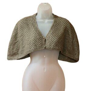Robin Richman Vintage Hand-Knit Brown Capelet Shrug / Wrap USA Boutique RARE